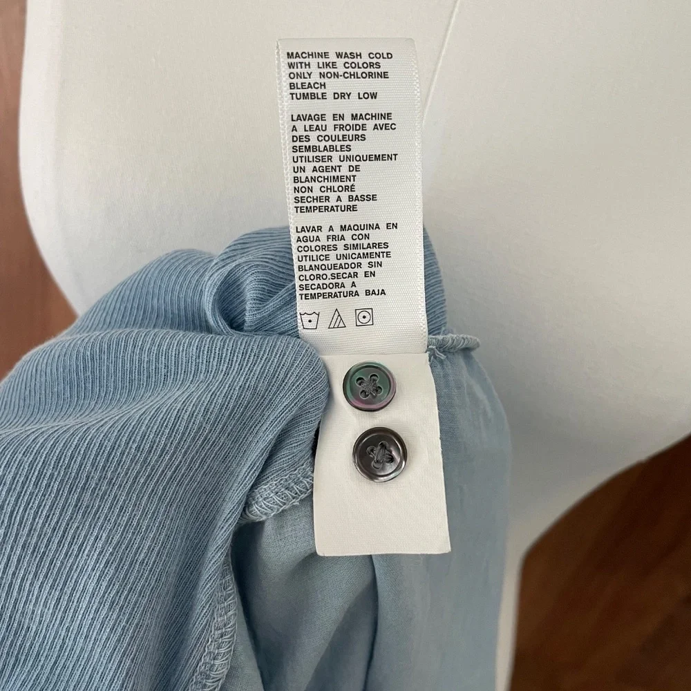 James Perse 3/4 sleeve Button Up Shirt Size 3 - Picture 3 of 7